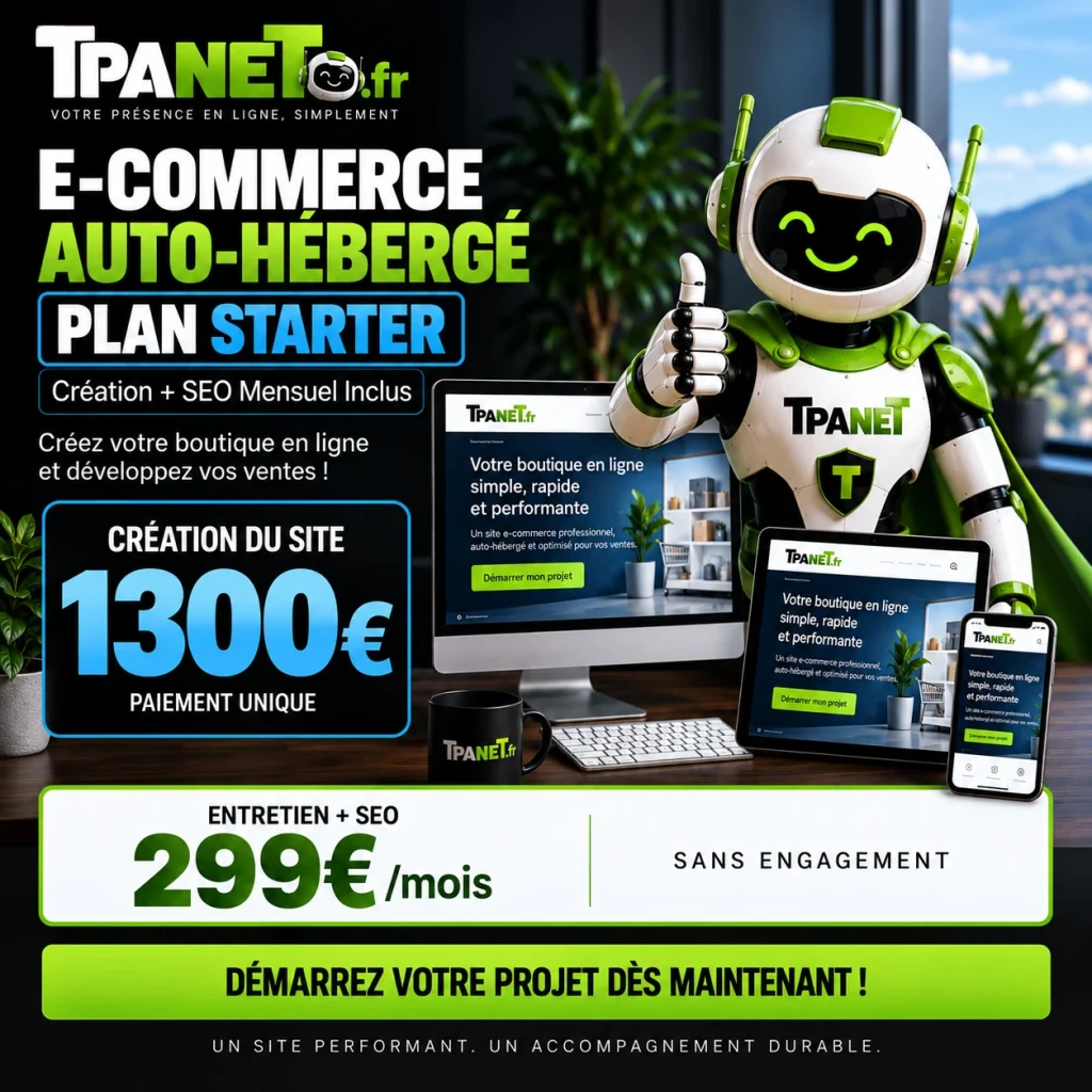 TPANET site de référencement seo dans le 63. 22 ecommerce starter tpanet