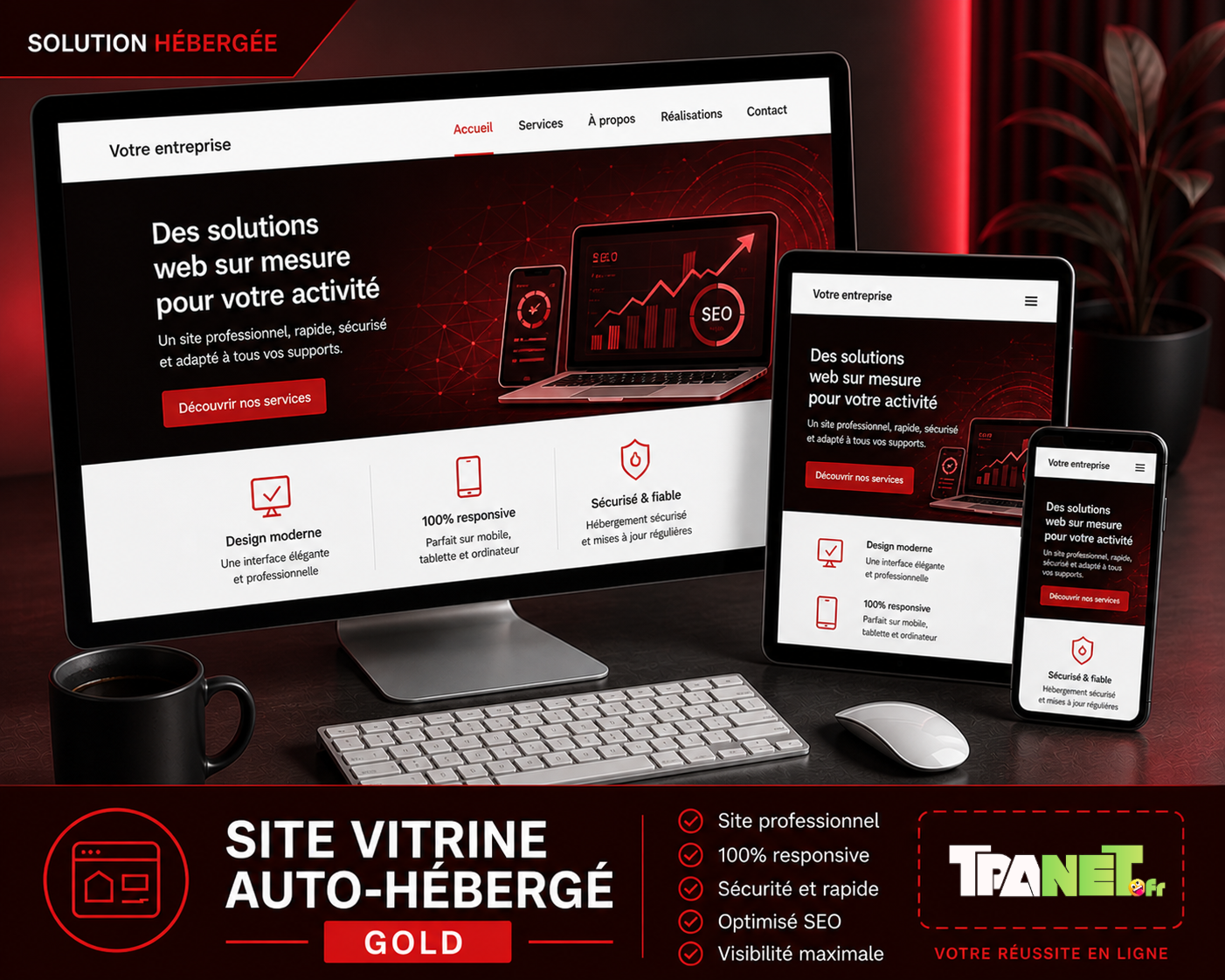 Site vitrine auto-hébergé GOLD – Développez fortement votre visibilité sur Google 1 Site vitrine auto-hébergé GOLD – Développez fortement votre visibilité sur Google