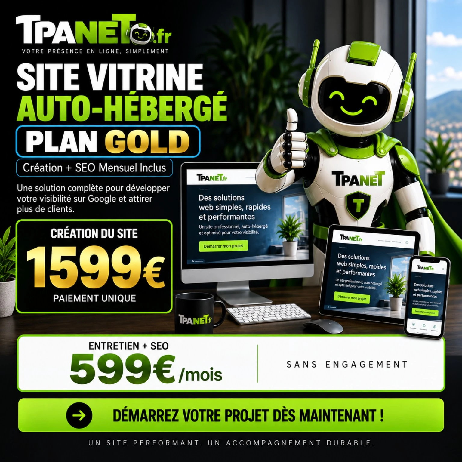 Site vitrine auto-hébergé GOLD – Développez fortement votre visibilité sur Google 1 Site vitrine auto-hébergé GOLD – Développez fortement votre visibilité sur Google