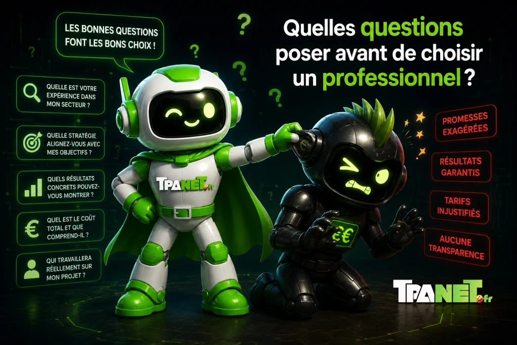 Être visible sur Google en France en 2026 7 Être visible sur Google en France en 2026
Quelles questions poser avant de choisir un professionnel ?