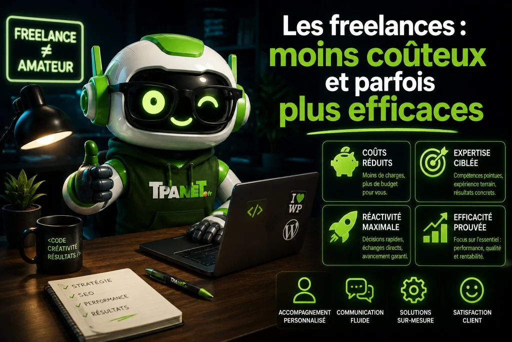Être visible sur Google en France en 2026 8 Être visible sur Google en France en 2026
Les freelances : moins coûteux et parfois plus efficaces