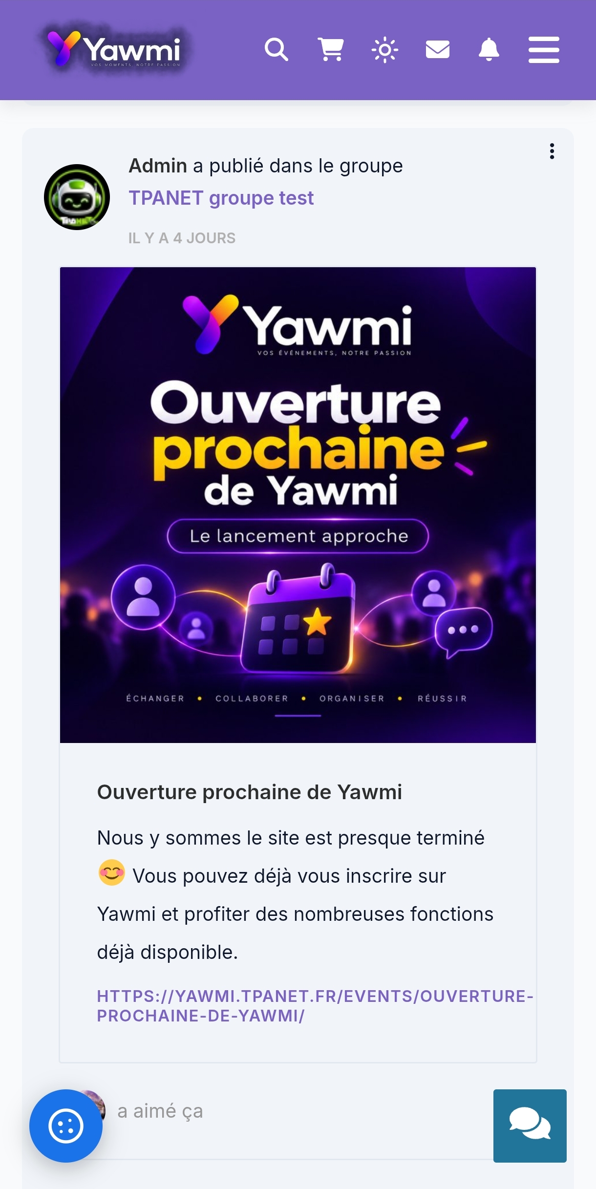 Projet Yawmi : le réseau social français gratuit dédié à vos événements 15 Projet Yawmi : le réseau social français gratuit dédié à vos événements