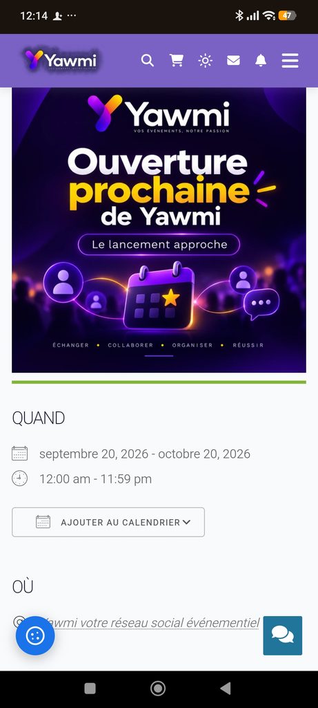 Projet Yawmi : le réseau social français gratuit dédié à vos événements 25 1000020849