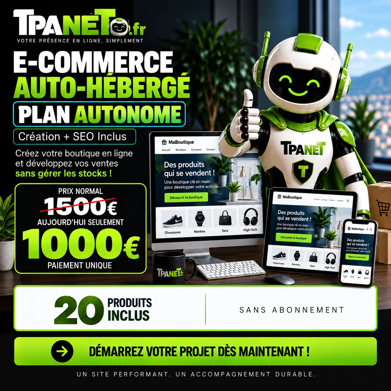 TPANET site de référencement seo dans le 63. 23 ecommerce autonome tpanet